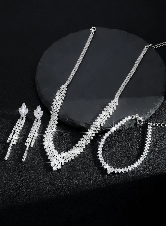 Take Two  3-Piece Embellished Necklace, Bracelet And Earrings Jewelry Set for Women | Best Price UAE
